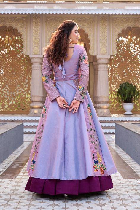 Ram 164 satin silk Purple Latest lehenga designs in Kolkata